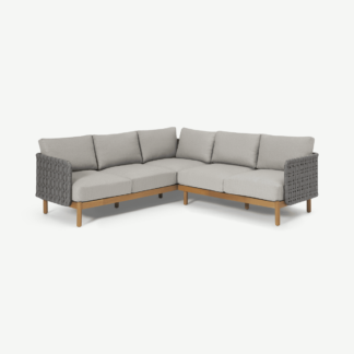 An Image of Kolbe Garden Corner Lounge Set, Grey & Acacia