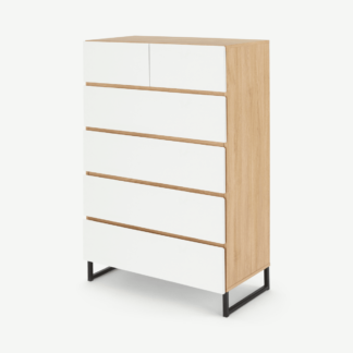 An Image of Hopkins Tall Multi Chest, White and Oak Effect