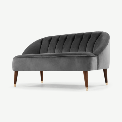 An Image of Margot 2 Seater Sofa, Pewter Grey Velvet