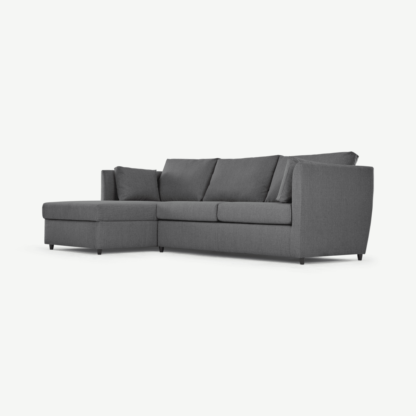 An Image of Milner Left Hand Facing Corner Storage Sofa Bed with Memory Foam Mattress, Night Grey