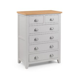 An Image of Richmond Grey and Oak 4+2 Drawer Wooden Chest