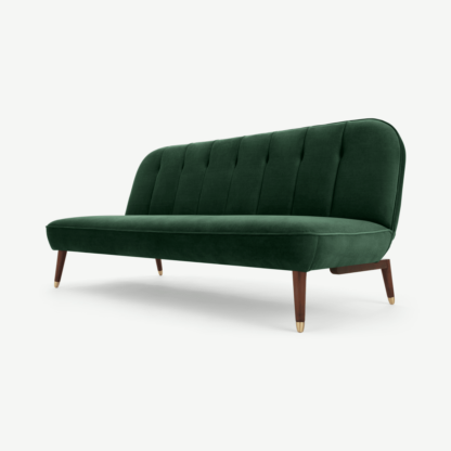 An Image of Margot Click Clack Sofa Bed, Moss Green Velvet