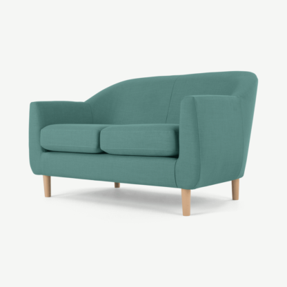 An Image of Tubby 2 Seater Sofa, Soft Teal