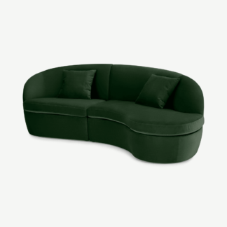 An Image of Reisa Right Hand Facing Chaise End Sofa, Pine Green Velvet
