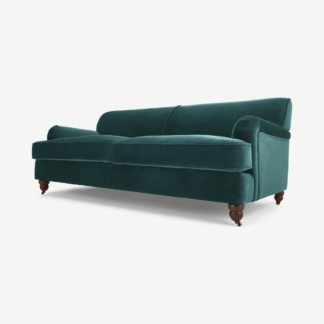 An Image of Orson 3 Seater Sofa, Seafoam Blue Velvet