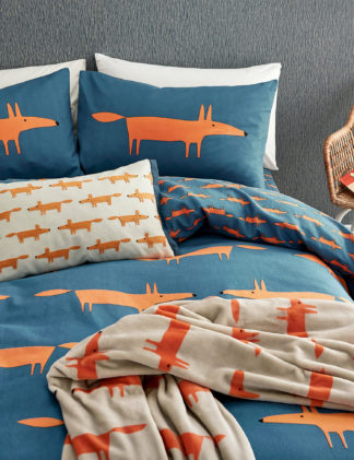 An Image of M&S Scion Brushed Cotton Mr Fox Bedding Set