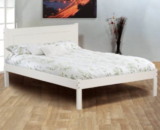 An Image of Wooden Bed Frame 5ft King Size Clifton White