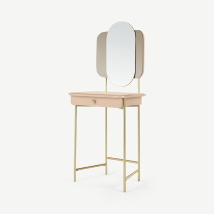 An Image of Maddie Dressing Table, Pink & Brass