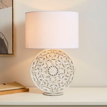An Image of Samira Table Lamp White