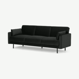 An Image of Delphi Click Clack Sofa Bed, Dark Anthracite Velvet