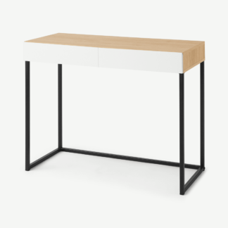 An Image of Hopkins Compact Desk, Oak Effect & White