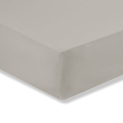 An Image of Plain 180 Thread Count Cotton Comfort Fitted Sheet Natural (Cream)