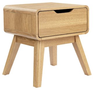 An Image of Niva 1 Drawer Bedside Table - Oak
