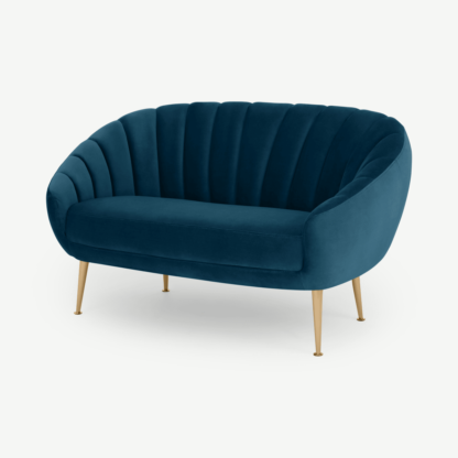 An Image of Primrose 2 Seater Sofa, Velvet Petrol Teal