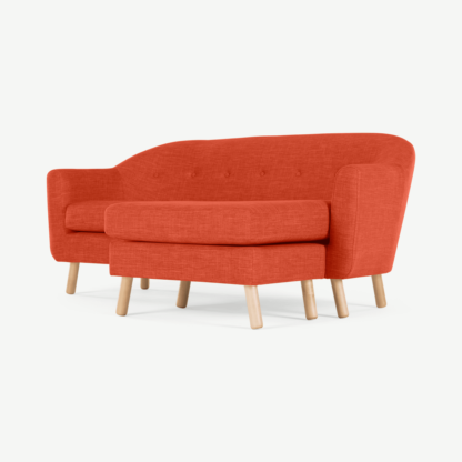 An Image of Lottie Compact Chaise End Corner Sofa, Tuscan Orange