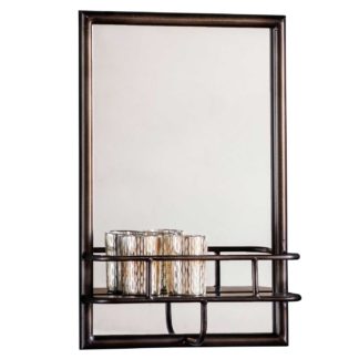 An Image of Rectangle Mirror with Shelf