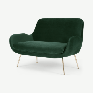 An Image of Moby 2 Seater Sofa, Pine Green Velvet