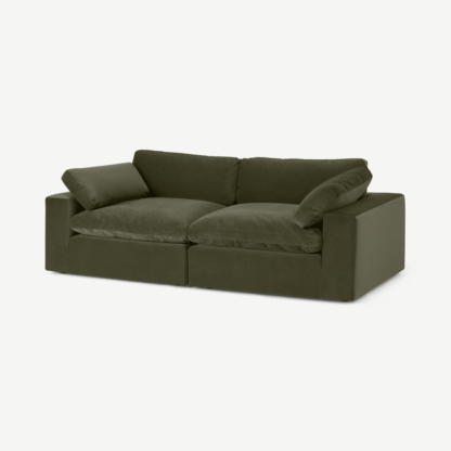 An Image of Samona 3 Seater Sofa, Pistachio Green Velvet