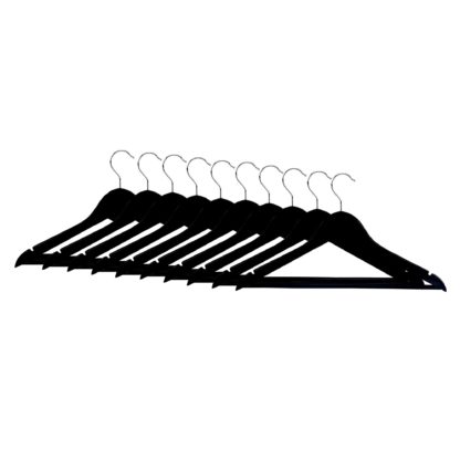 13fd90b7a44a6a06e0cf161ae4c4cfa88f99b8f5986b9764fa11c6575e642218.jpg An Image of Wooden Hangers 10 Pack in Shipper White