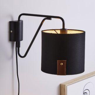 An Image of Dorrian Easy Fit Plug In Wall Light Black