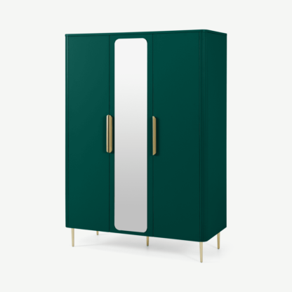 An Image of Ebro Triple Wardrobe, Peacock Green