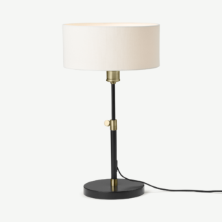 An Image of Teo Table Lamp, Antique Brass & White