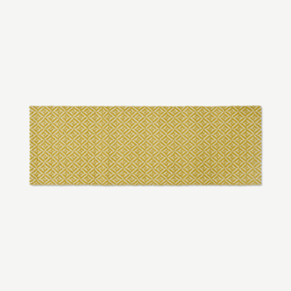 An Image of Mira Flatweave Runner, 66 x 200cm, Chartreuse Yellow