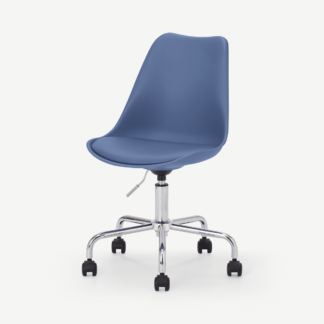 An Image of Deon Office Chair, Royal Blue with Chrome Legs