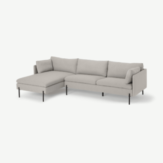 An Image of Zarina Left Hand Facing Chaise End Corner Sofa, Mina Flint Grey