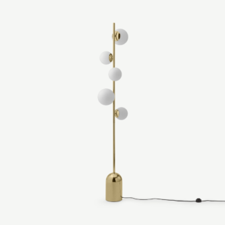An Image of Vetro Floor Lamp, Brass & Opal Glass
