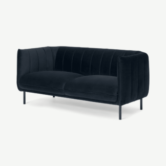 An Image of Selene 2 Seater Sofa, Moonlight Blue Velvet