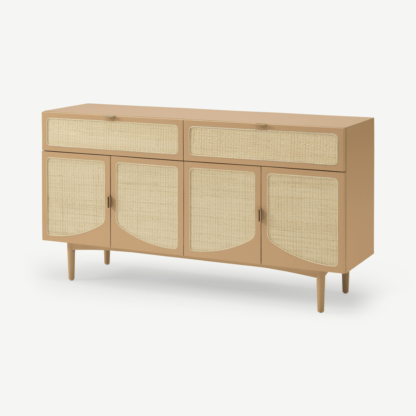 18be0555ac116a26984939d1aa6912ef6f0bbcea7f8aa3164fa3b2bd36115e7c-1.png An Image of Emmi Wide Sideboard, Light Caramel & Rattan