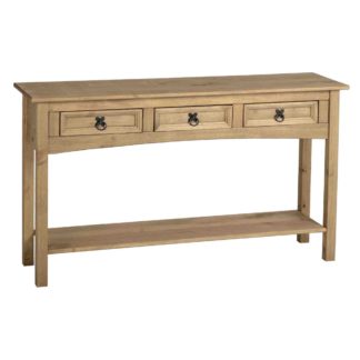 An Image of Corona 3 Drawer Console Table Brown