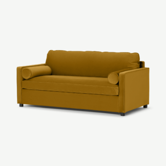 An Image of Brody Sofa Bed, Vintage Ochre Recycled Velvet