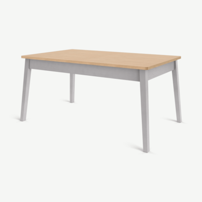 An Image of Harrison Shaker 6 Seat Dining Table, Oak & Grey