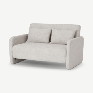 An Image of Vinnie Small Sofa Bed, Ecru Loop Textured Boucle