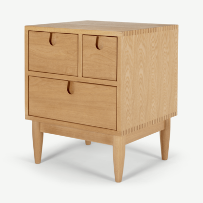 An Image of Penn Multi-Drawer Bedside Table, Oak