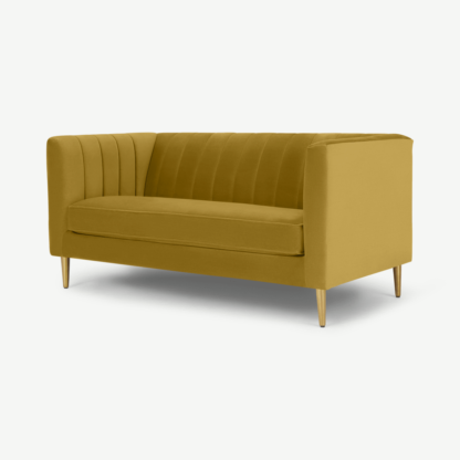 An Image of Amicie 2 Seater Sofa, Vintage Gold Velvet