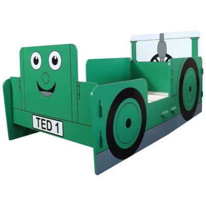 An Image of Tractor Ted Green Junior Toddler Bed Frame - 70 x 140 cm