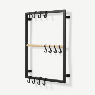 An Image of Tomas Wall-Mounted Hanging Rack, Black