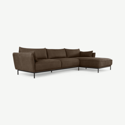 An Image of Odelle Right Hand Facing Chaise End Corner Sofa, Texas Brown Leather
