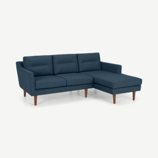 An Image of Walker Right Hand Facing Chaise Corner Sofa, Orleans Blue
