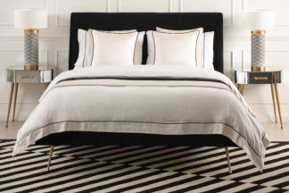 An Image of Mason Black Bed - Brushed Gold Legs
