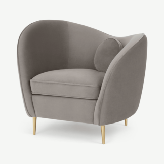 An Image of Kooper Accent Armchair, Alaska Grey Velvet