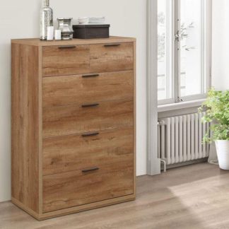 An Image of Stockwell Rustic Oak Wooden 4 + 2 Drawer Chest