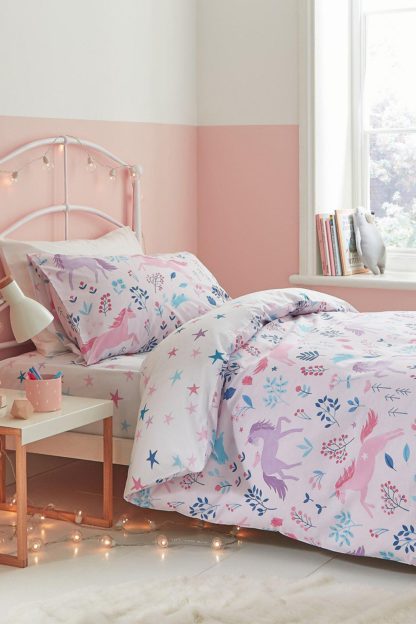 An Image of Woodland Unicorn And Stars Single Duvet Set