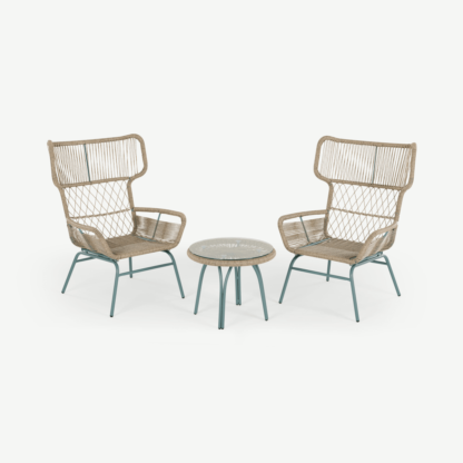 1e5ec369d03d874948a6edab832e02a970ecd00bece0ab0250e2c902e51c9e4d-1.png An Image of Lyra Garden Lounge Set, Grey and Blue