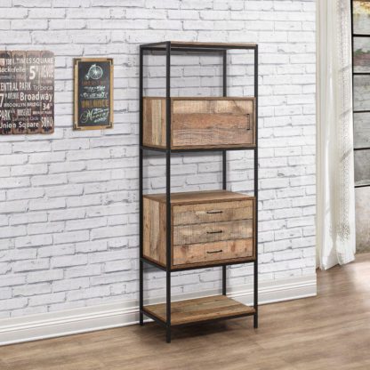 1efd6614e11f897f8182513a30da00e2c2269d8a593dff0b0df1cad0336301b7.jpg An Image of Urban Rustic 3 Drawer Shelving Unit