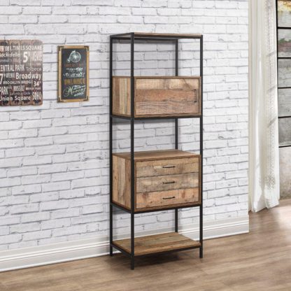 An Image of Urban Rustic 3 Drawer Shelving Unit