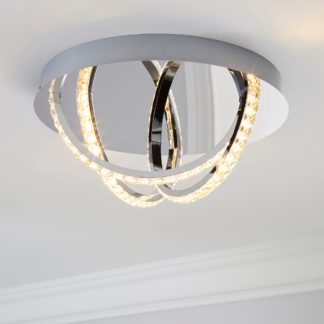 An Image of Serena 3 Light Integrated LED Hoops Flush Ceiling Fitting Silver